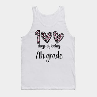 100 Days Of Loving 7th Grade 100th Of School Leopard Heart Tank Top